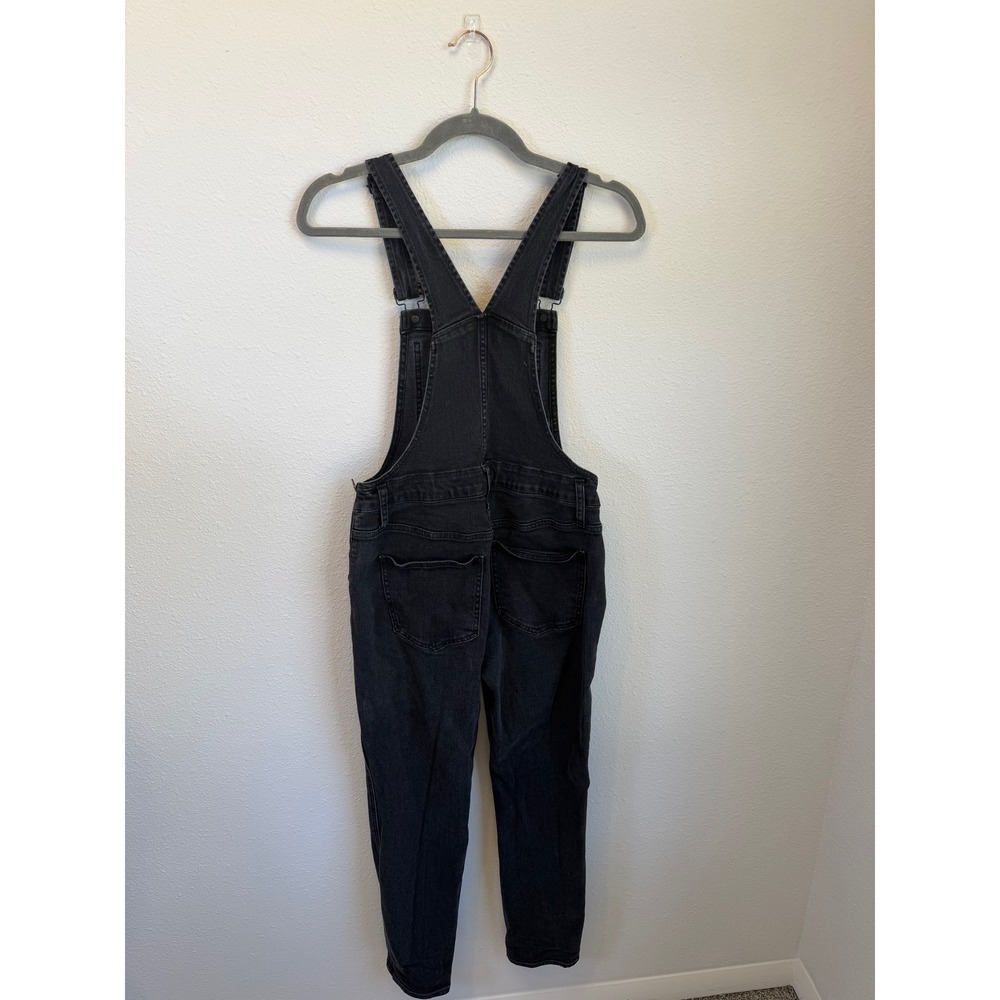 Madewell Black Slim Straight Overalls Womens XS Stretchy Grunge Bib Rugged - Picture 6 of 7